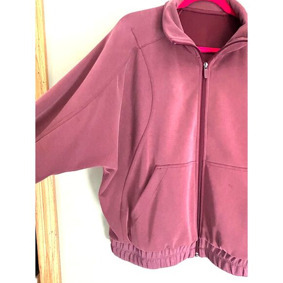 Lululemon Brushed Sofstream Funnel-Neck Zip Up Sweatshirt Red Wine Womens 14 - Picture 3 of 13